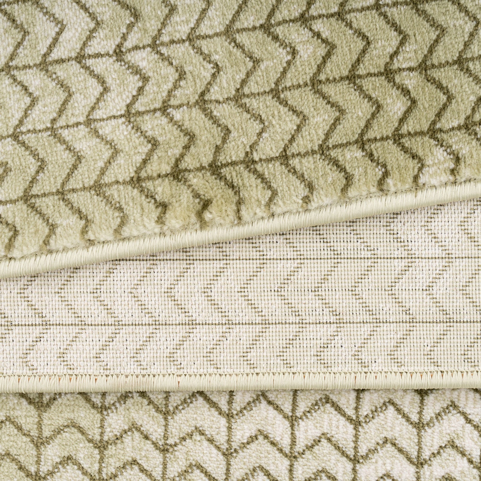Soft Green Chevron Rug - Braided