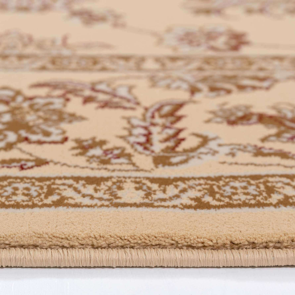 Traditional Cream Motif Round Rug