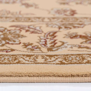 Traditional Cream Motif Round Rug