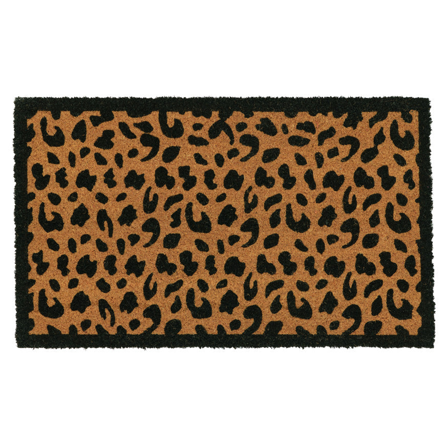 Leopard Print Coir Doormat