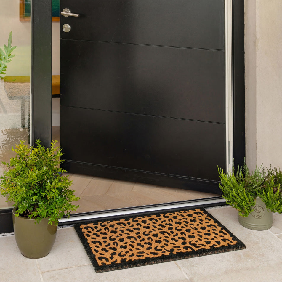 Leopard Print Coir Doormat