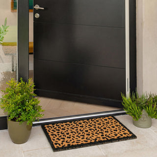 Leopard Print Coir Doormat