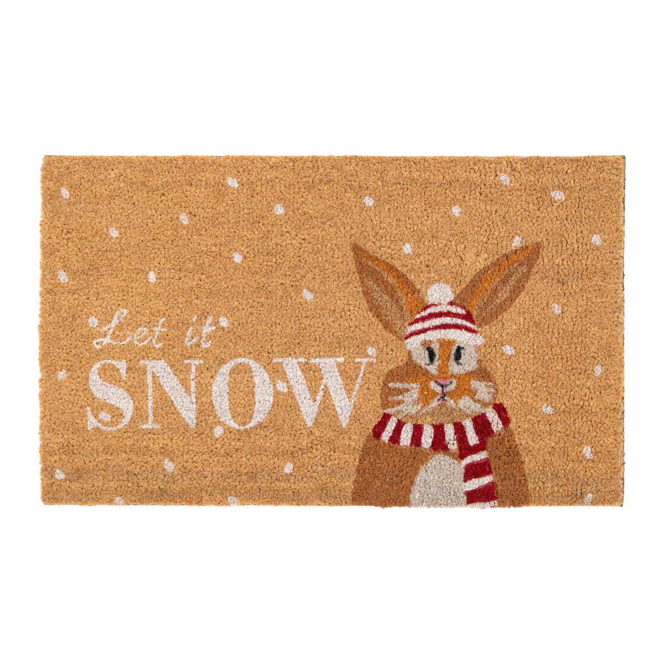 Winter Bunny Coir Doormat
