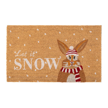 Winter Bunny Coir Doormat