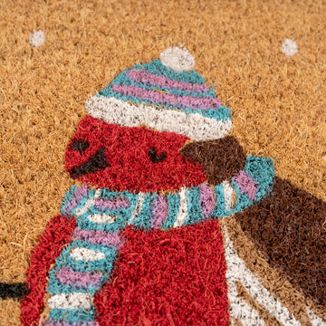 Christmas Robin Coir Doormat