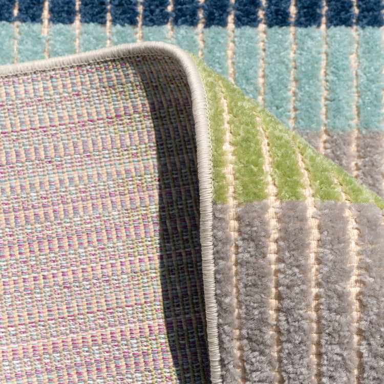 Blue Striped Indoor Outdoor Rug