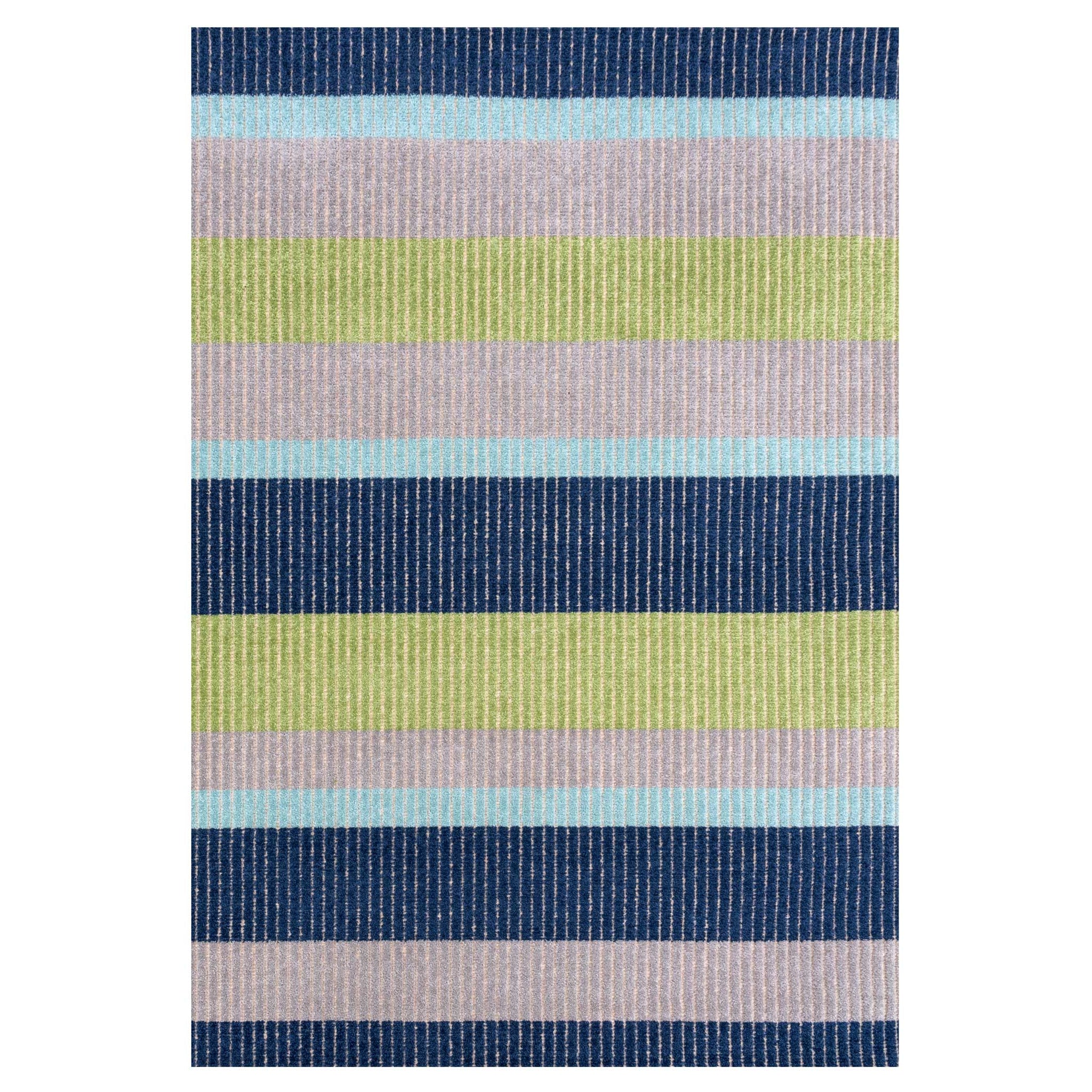 Blue Striped Outdoor Rug - Cordy Blue