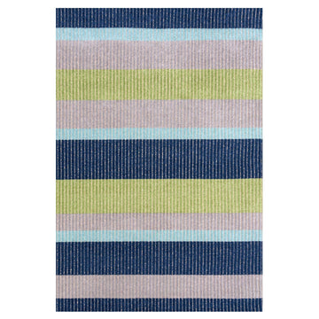 Blue Striped Outdoor Rug - Cordy Blue