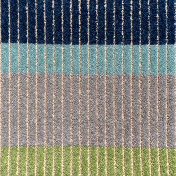 Blue Striped Outdoor Rug - Cordy Blue