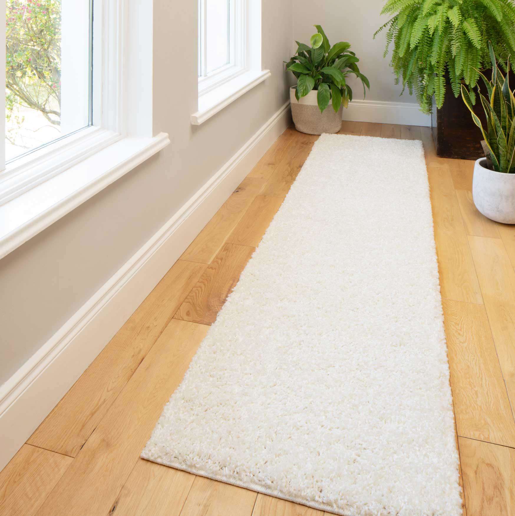 Cream Shaggy Runner Rug | Runner Rugs | Kukoon Rugs Online