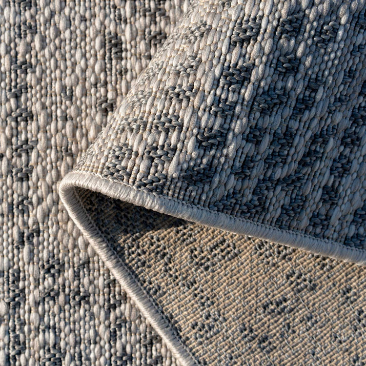 Diamond Grey Textured Flatweave Area Rug