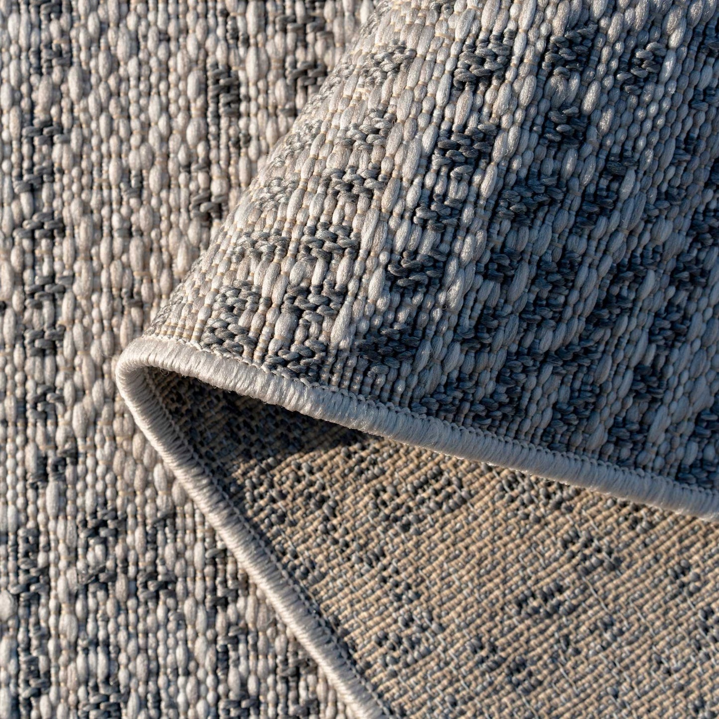 Diamond Grey Textured Flatweave Area Rug