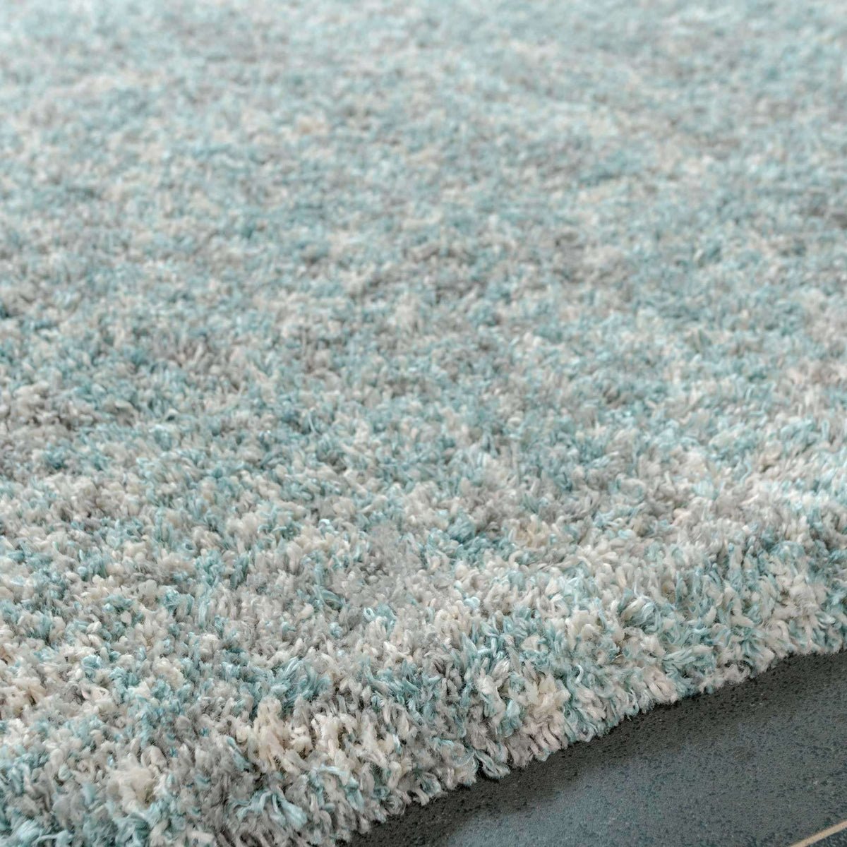 Soft Mottled Duck Egg Shaggy Area Rug