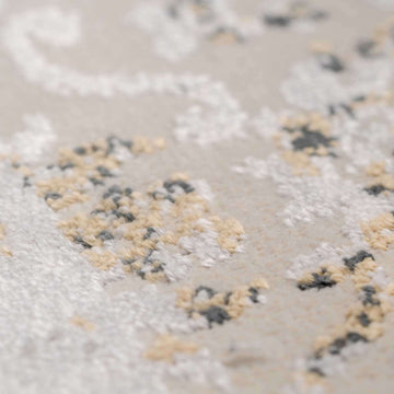 Traditional Grey Medallion Living Room Rug