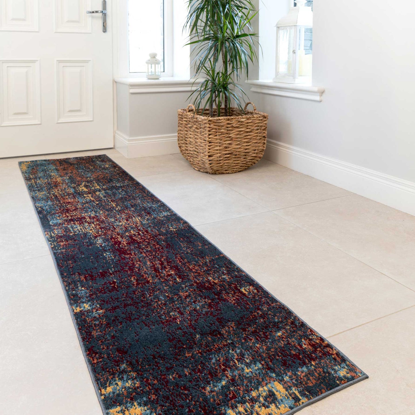 Soft Distressed Rustic Hall Runner Rug
