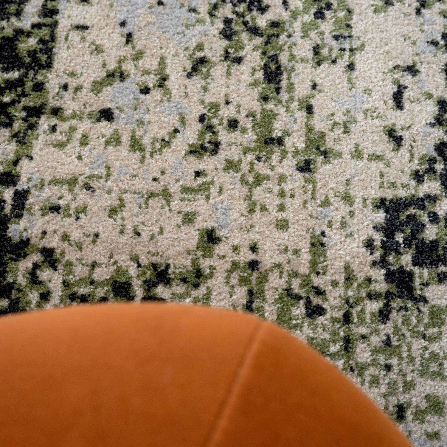 Soft Distressed Green Area Rug