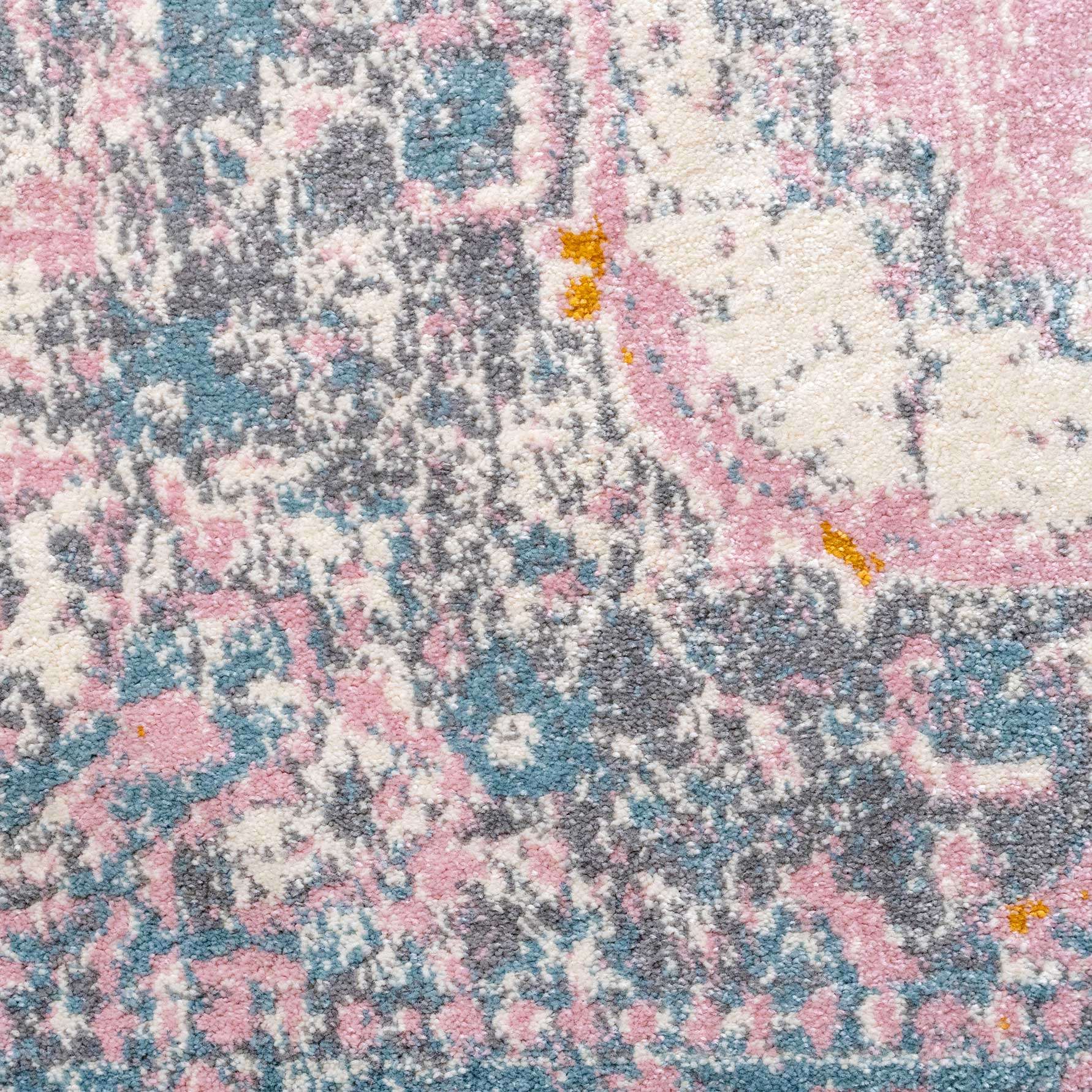 Distressed Pink Medallion Area Rug