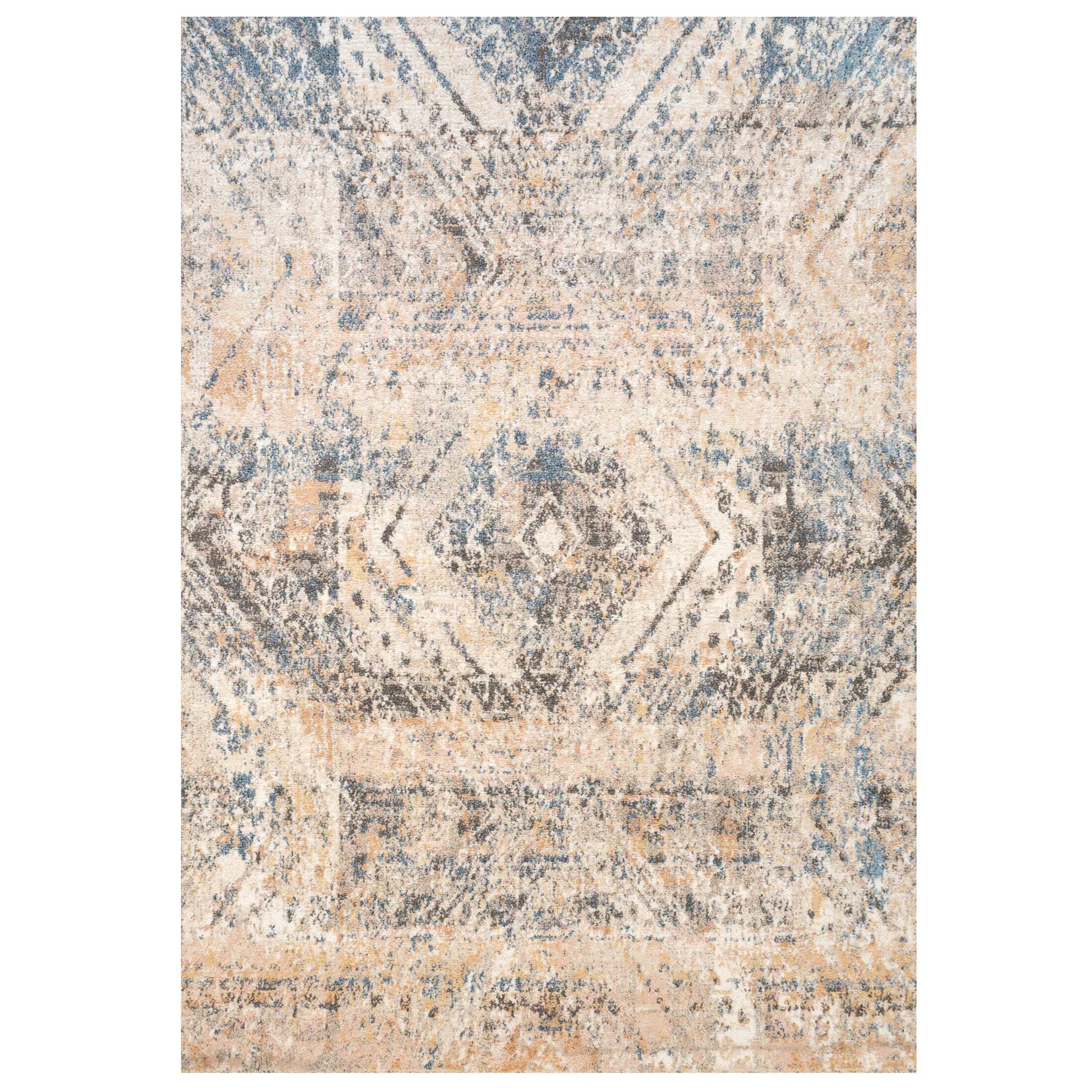 Soft Multicolour Concentric Diamond Area Rug