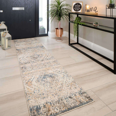 Soft Multicolour Concentric Diamond Area Rug