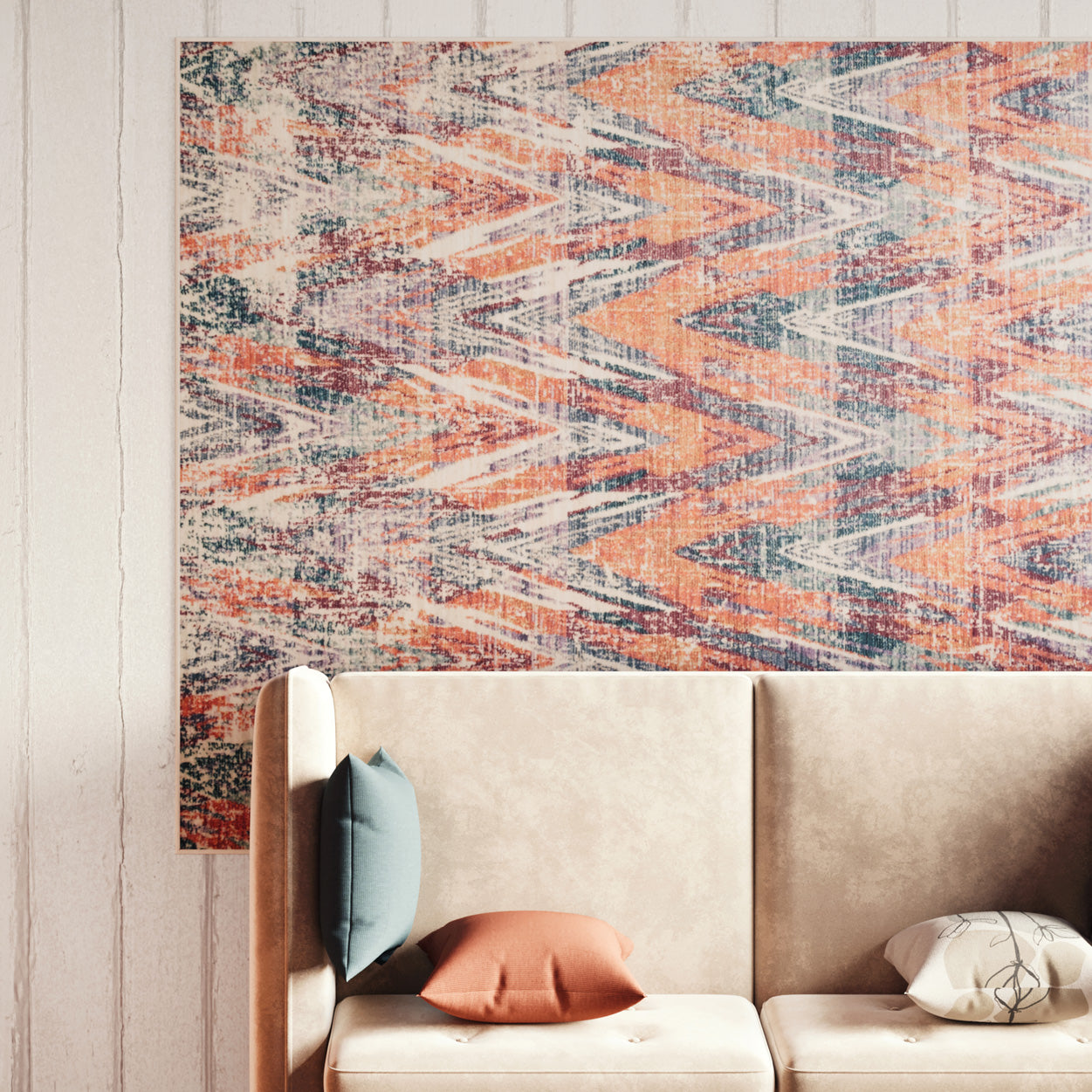 Z Room Rug Washable Multicolour Zig Zag Rug - Ziggy | Living Room Rugs | Kukoon ...