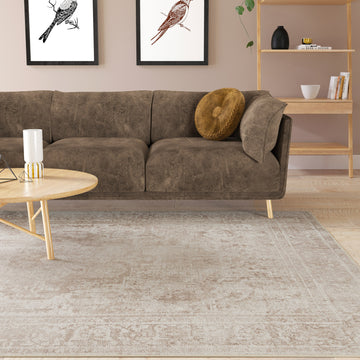 Washable Vintage Beige Rug - Isla
