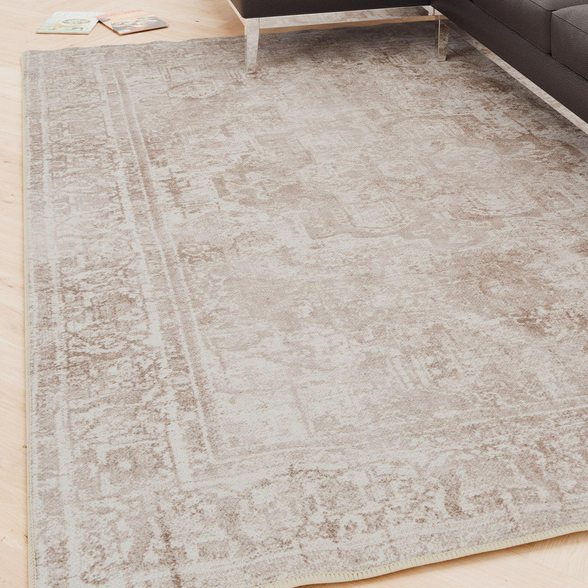Washable Vintage Beige Rug - Isla