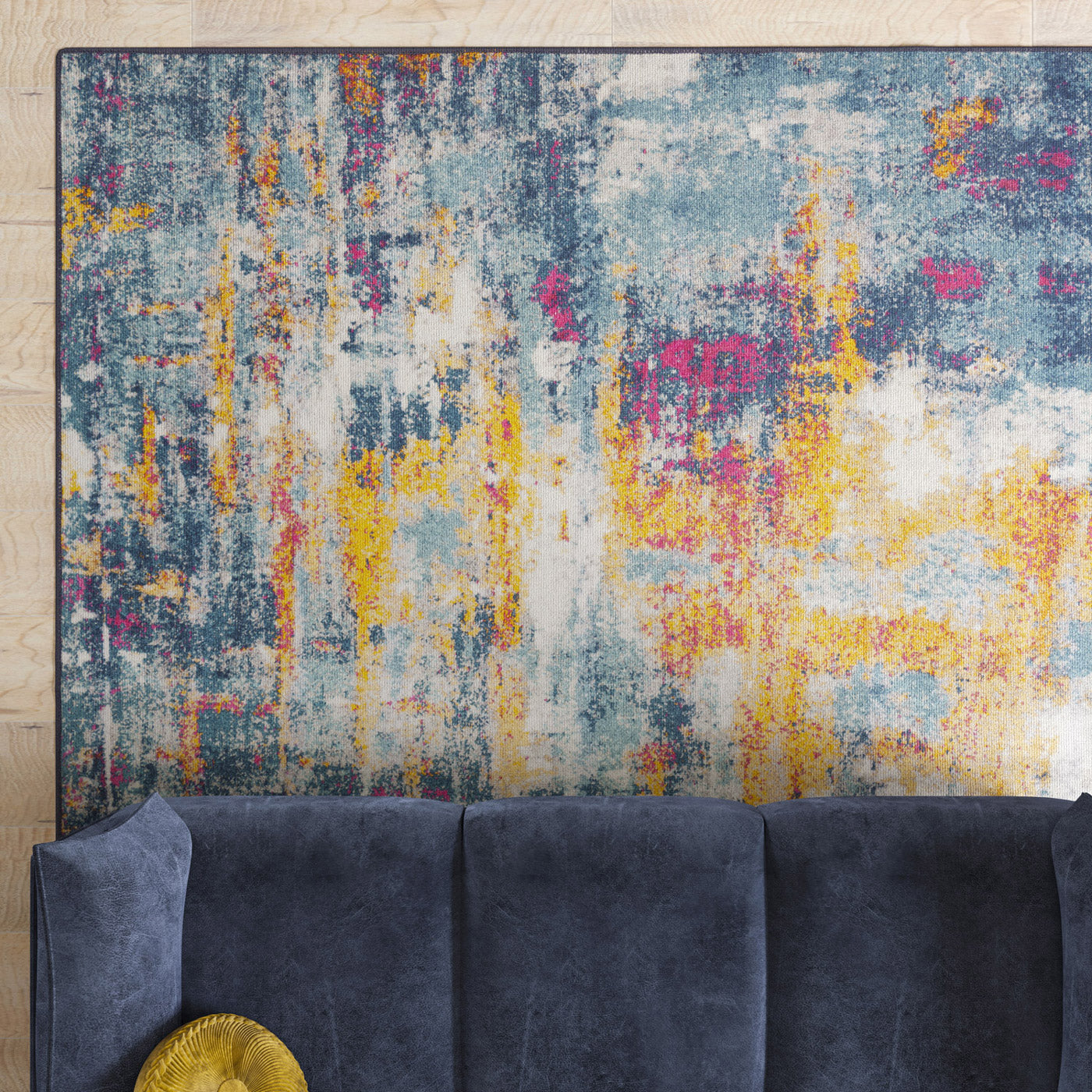 Washable Colourful Abstract Rug - Nova