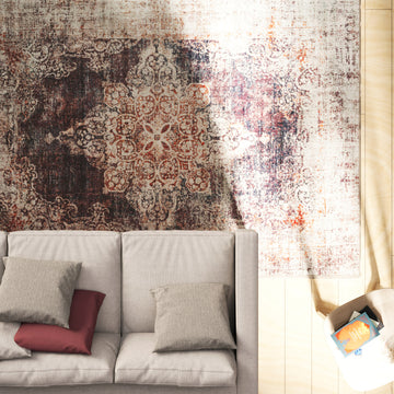 Washable Boho Distressed Rug - Opal