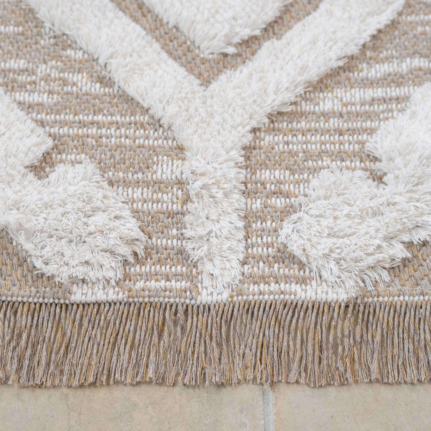 Beige Tufted Moroccan Sustainable Rug