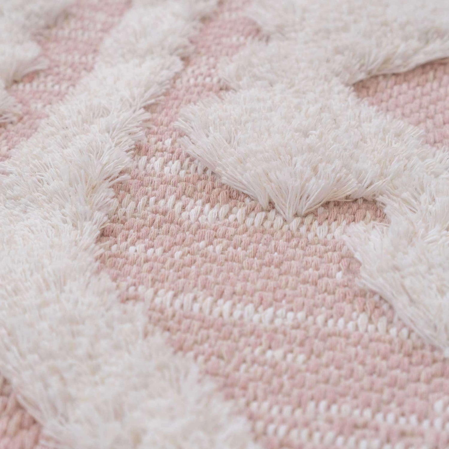 Tufted Blush Pink Moroccan Sustainable Rug
