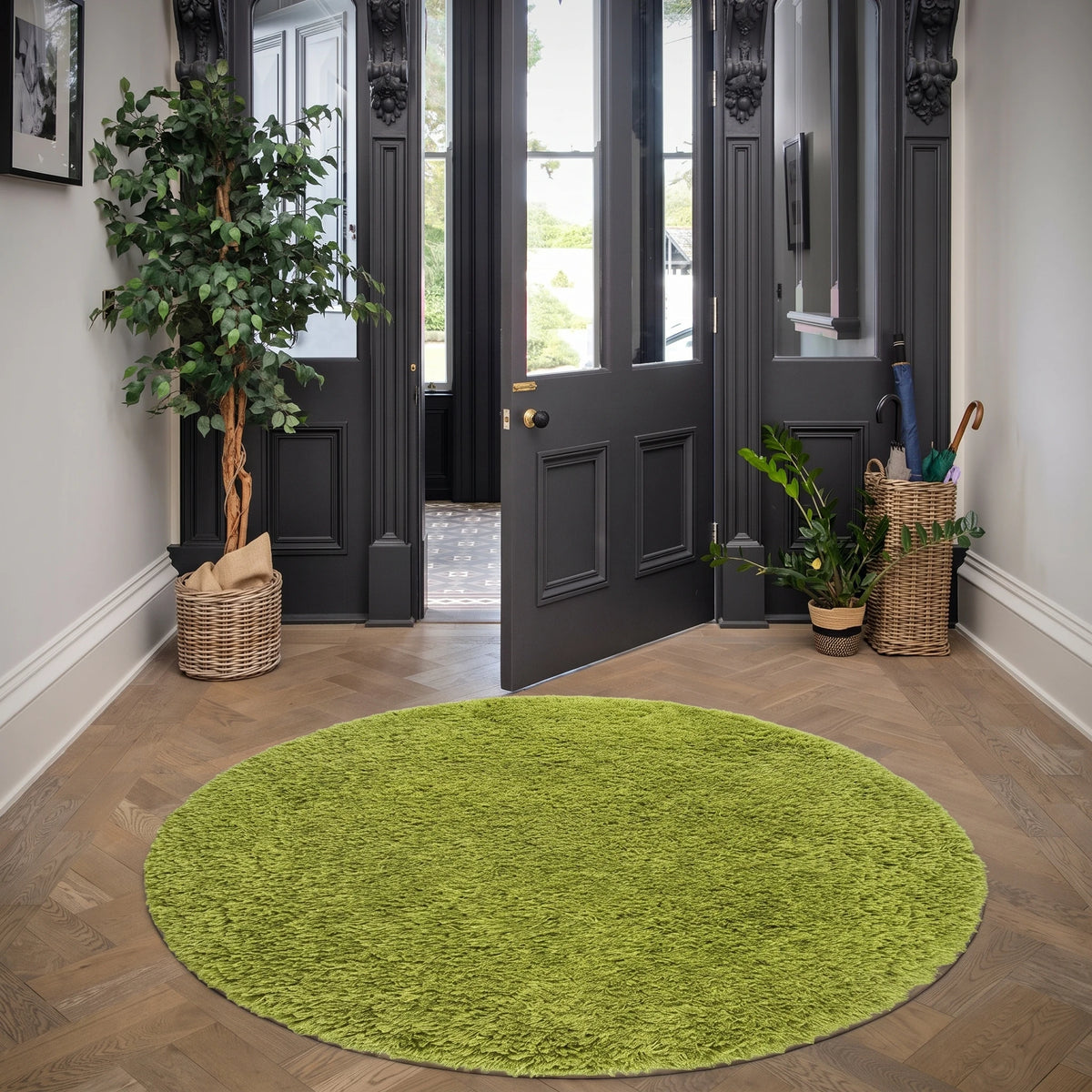 Fern Green Shaggy Rug