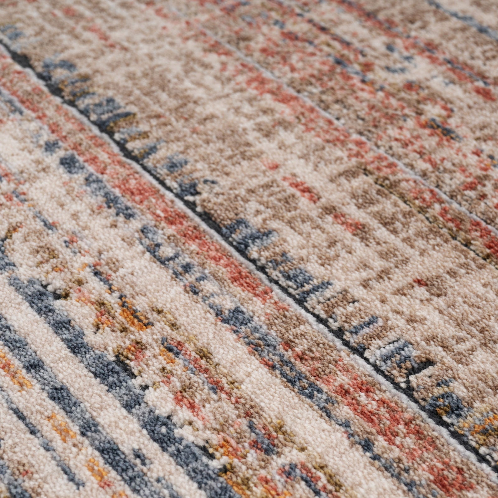 Multicolour Woven Border Runner Rug