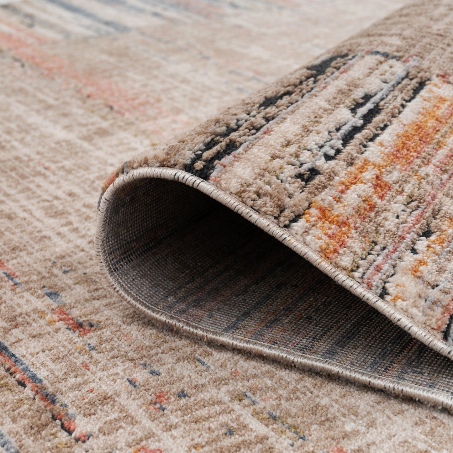 Multicolour Woven Border Rug - Alden | Living Room Rugs | Kukoon Rugs ...