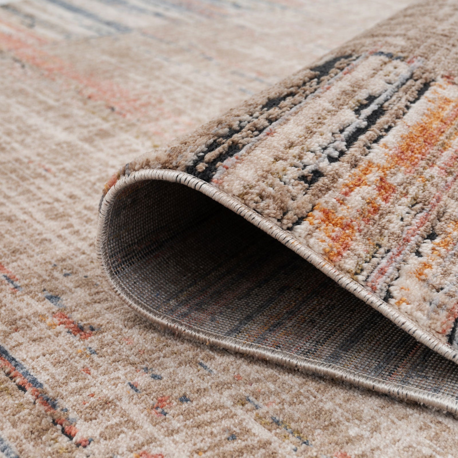 Multicolour Woven Border Runner Rug