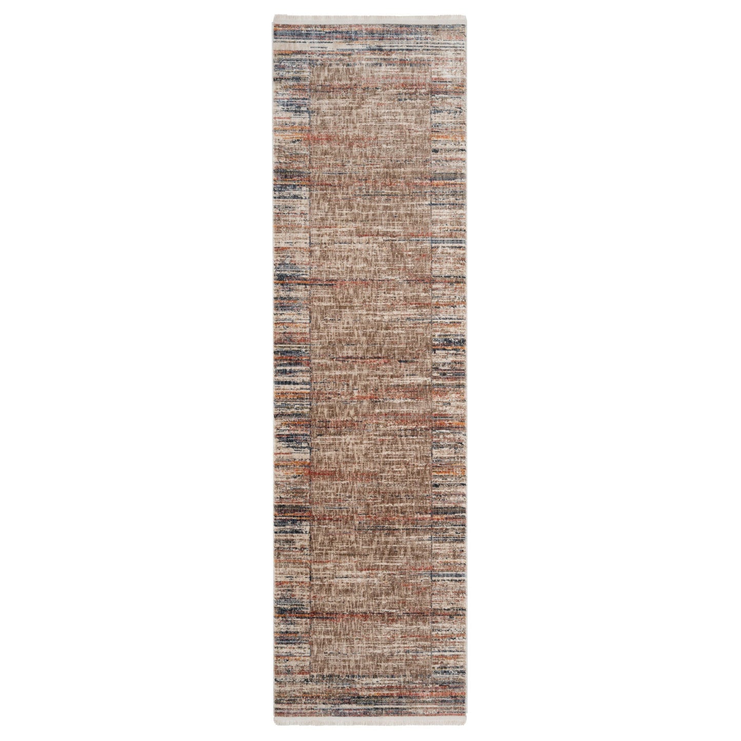 Multicolour Woven Border Runner Rug | Runner Rugs | Kukoon Rugs Online