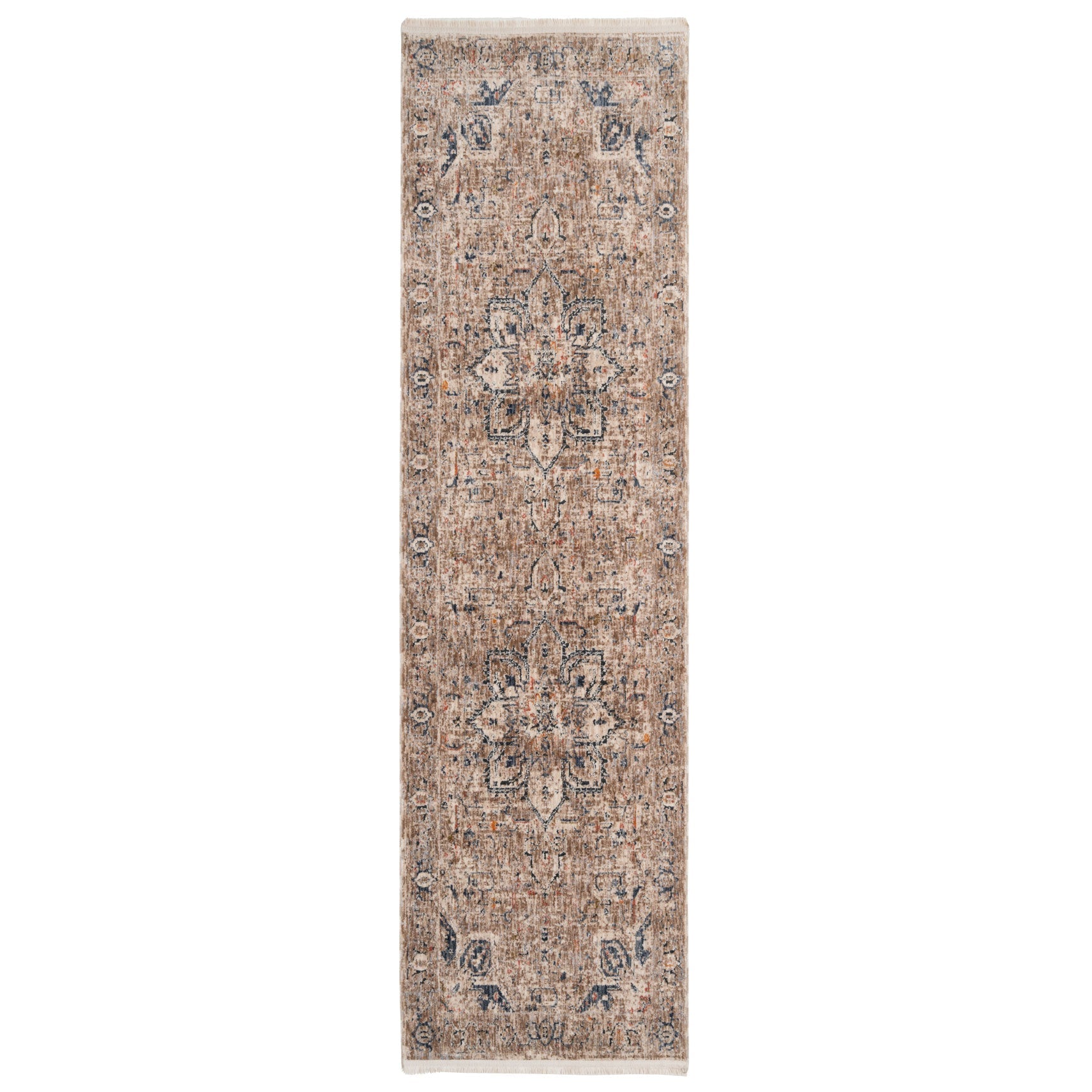 Blue Terra Medallion Runner Rug
