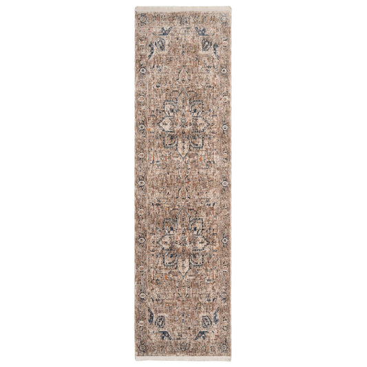 Blue Terra Medallion Runner Rug