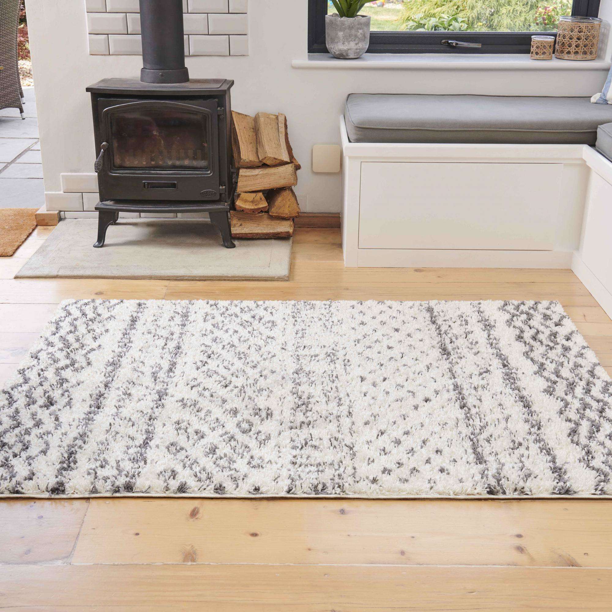 Cream Scandi Nordic Shaggy Rug