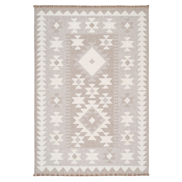 Grey Scandi Tribal Motif Rug - Bea