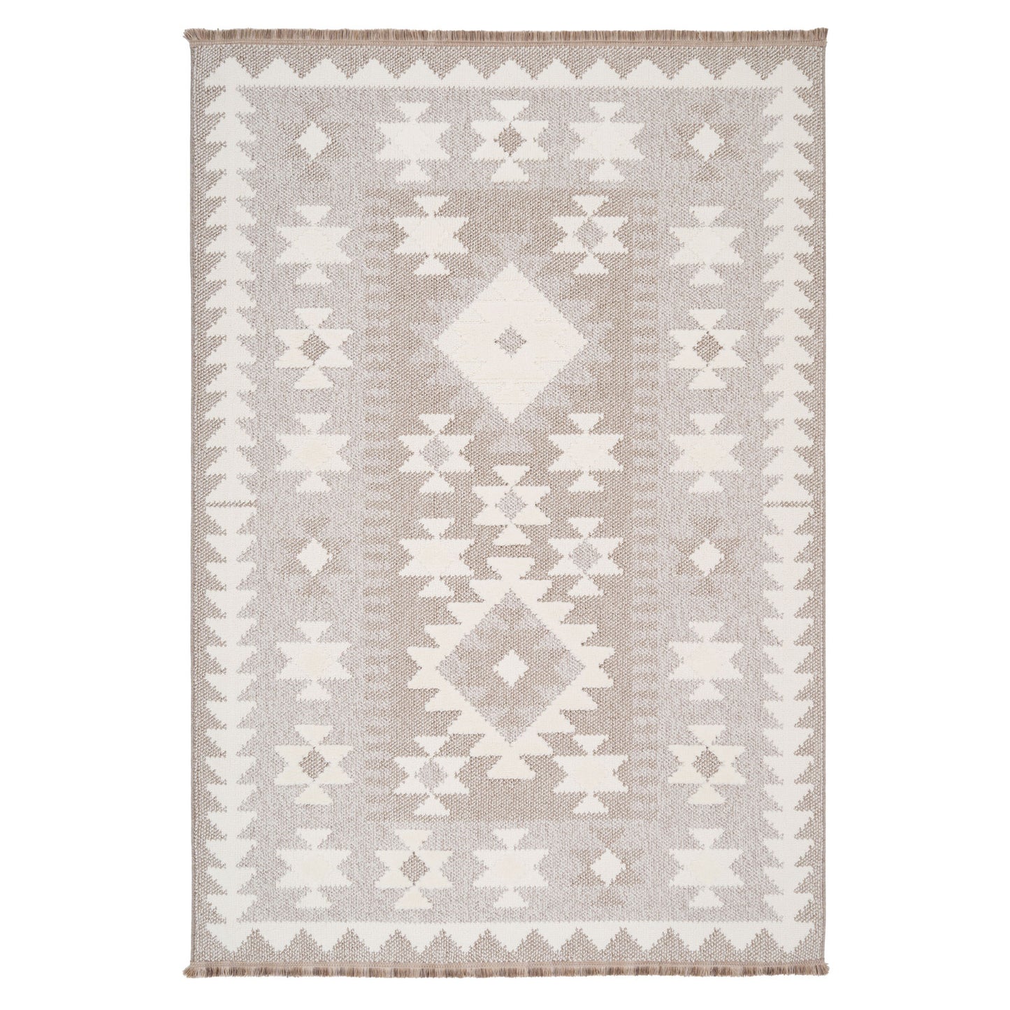 Grey Scandi Tribal Motif Rug - Bea | Living Room Rugs | Kukoon Rugs Online