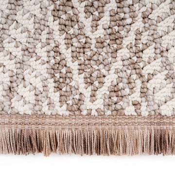 Grey Herringbone Area Rug - Noa