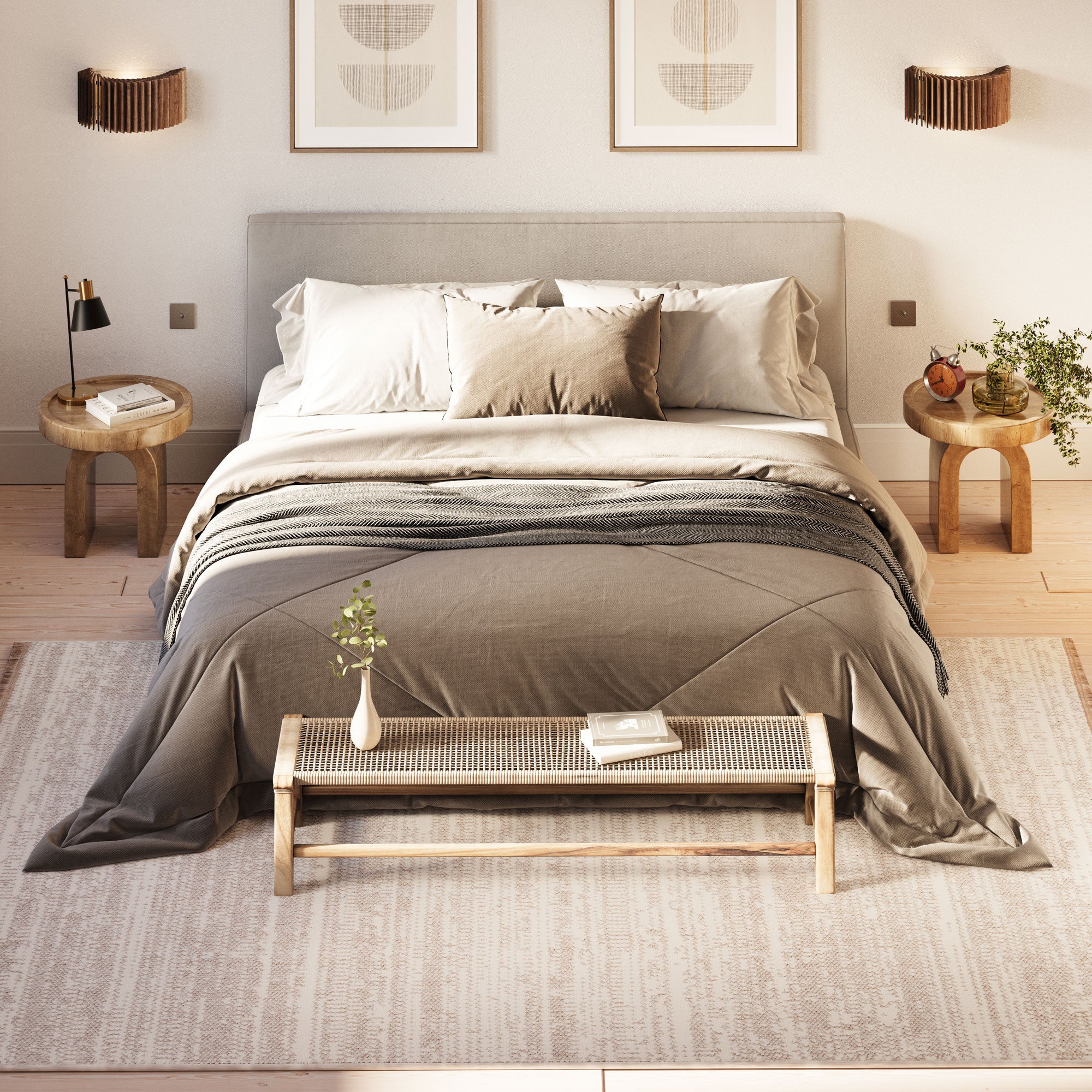 Beige Abstract Scandi Rug - Teva