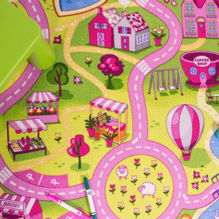 Kids Fun Pink Funfair Play Rug