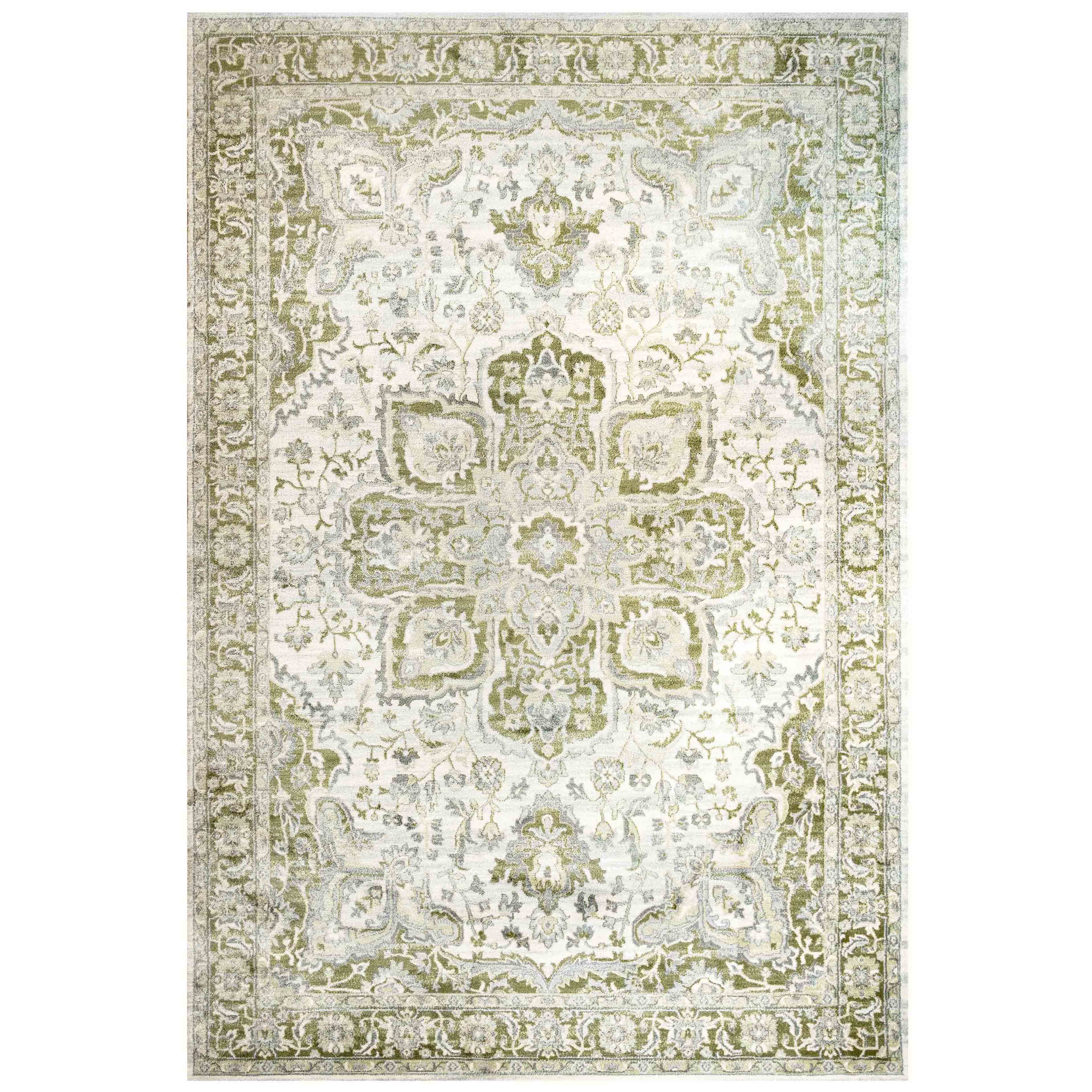 Oriental Bordered Green Floral Living Room Rug | Living Room Rugs ...