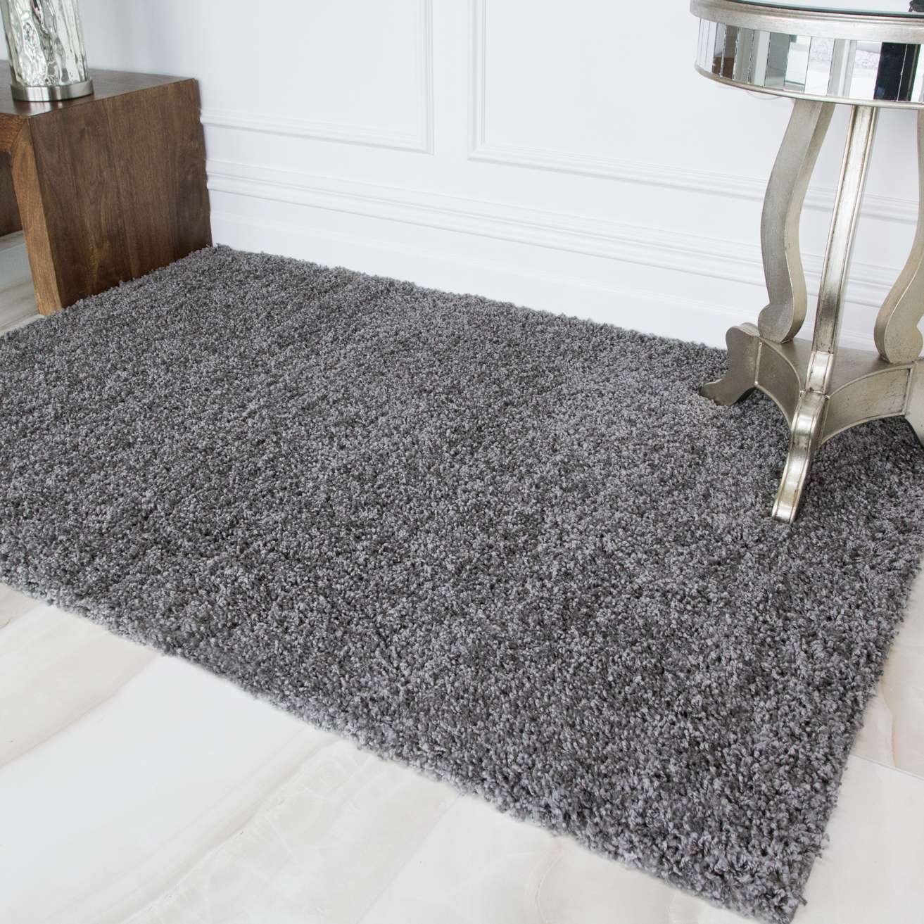 Grey Shaggy Runner Rug