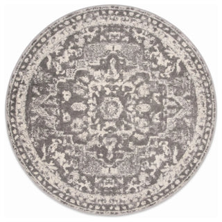 Faded Distressed Grey Oriental Pattern Rug - Demelza