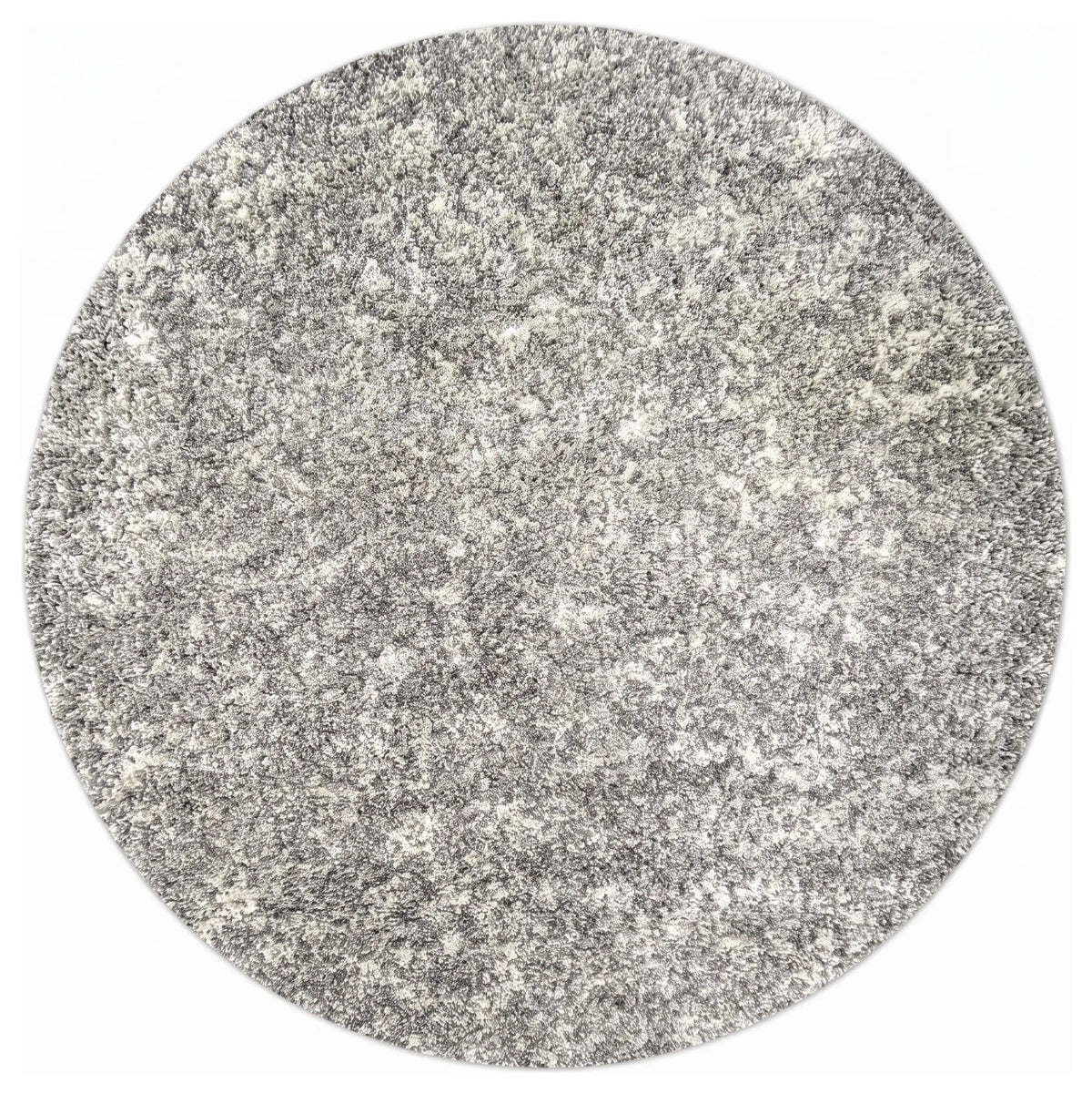 Soft Mottled Silver Shaggy Area Rug