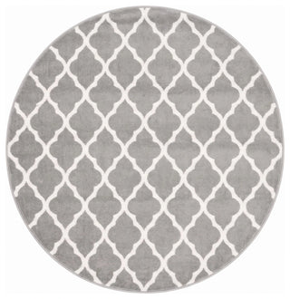 Trellis Silver Grey Durable Rug - Milan