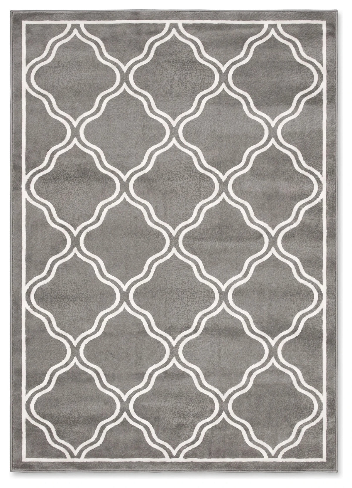 Dark Grey Trellis Living Room Rug