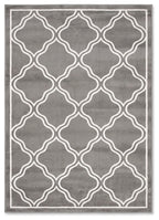 Dark Grey Trellis Living Room Rug